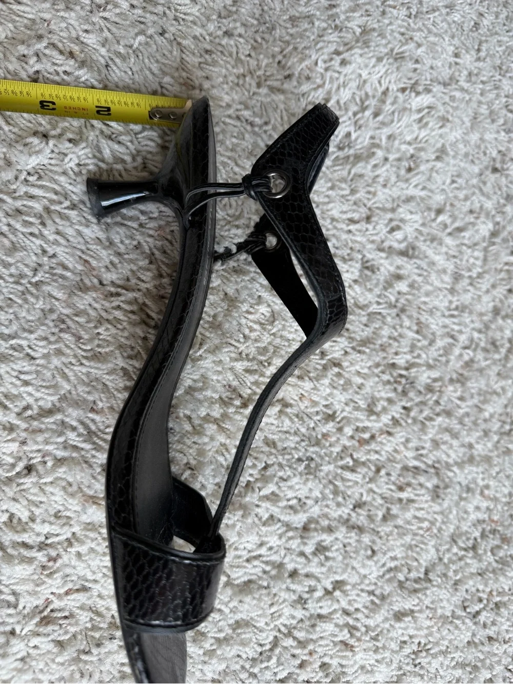 Donald J. Pliner Black Snake-Embossed T-Strap Sandals